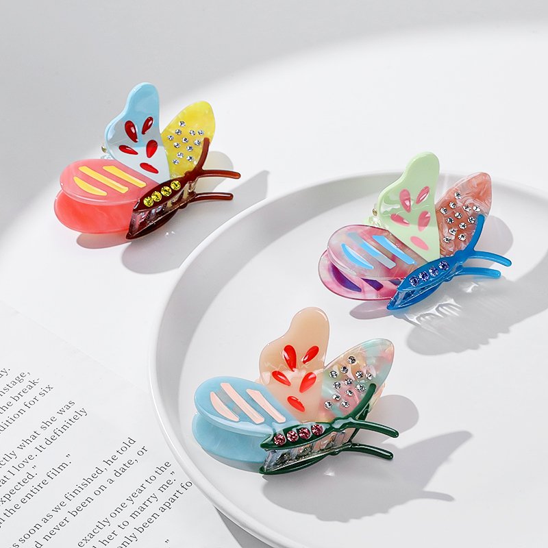 Claw clip Creative Butterfly Acetate Claw Clip for Women – Ins-Style Back-of-Head Updo Hair Clip, High-Quality Trendy Personality Shark Clip